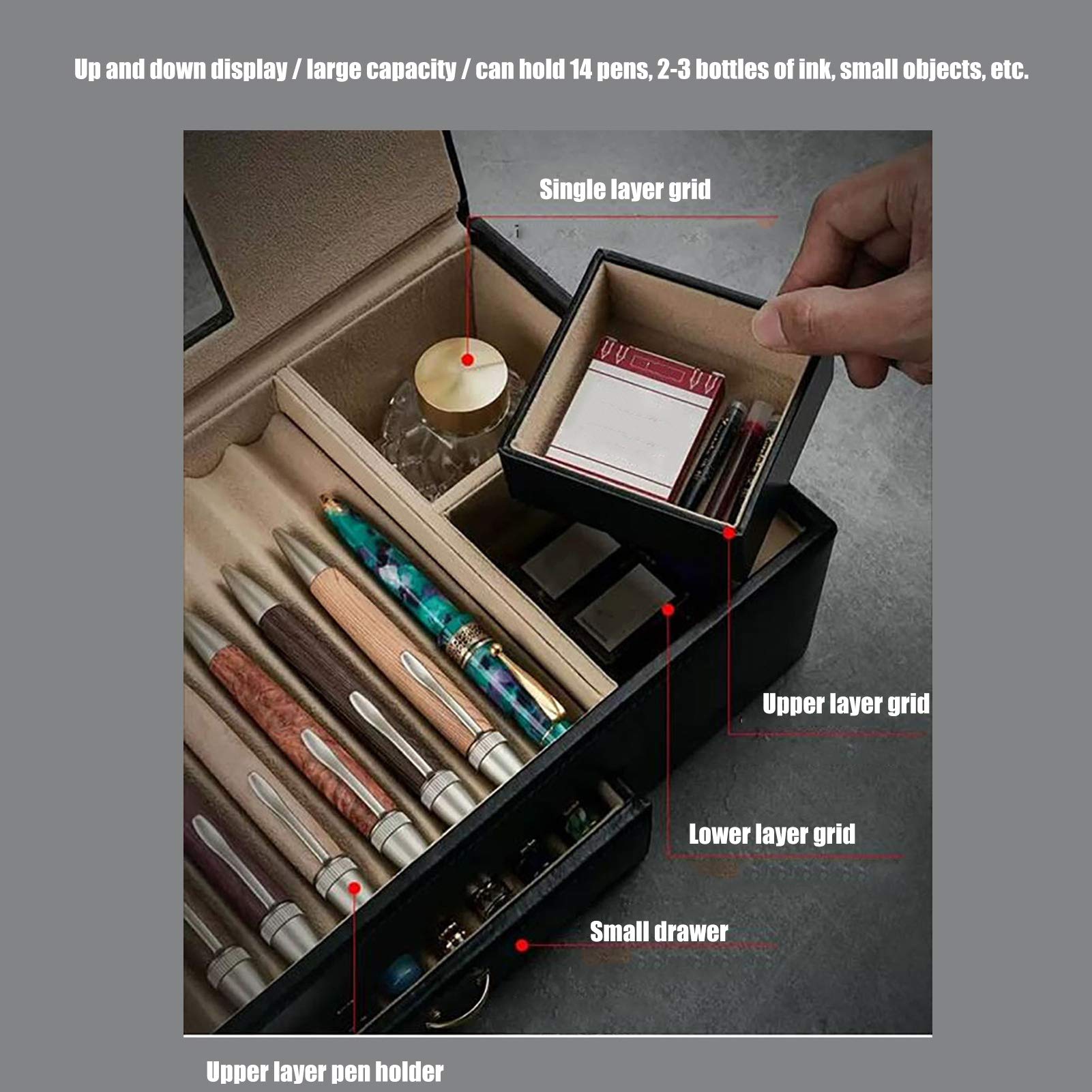 Amazon.co.jp: 万年筆収納ボックス、PUレザーペンコレクション